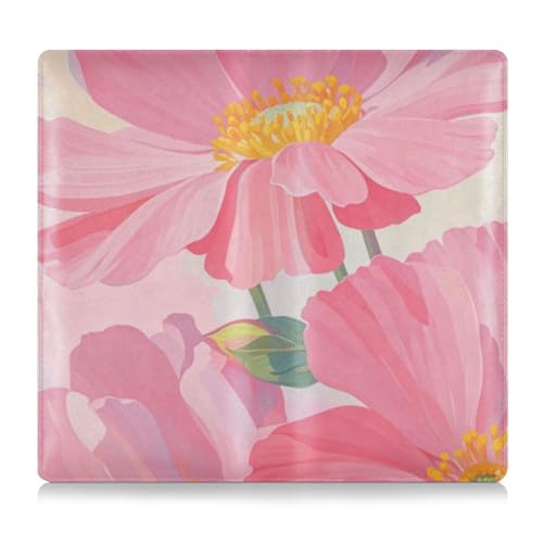 Amooorous Summer Oil Painting Pink Daisies Leather Car Registration and Insurance Card Holder Document Wallet for Driver License, Cards & Essential Documents, Ölgemälde für den Sommer, rosa von Amooorous