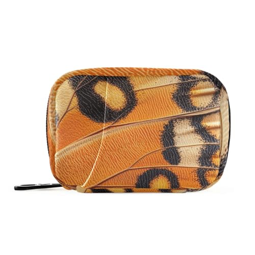 Amooorous Tier Schmetterling Haut Leder Textur bunte Erste-Hilfe-Tasche mit abnehmbaren Fächern bequeme tägliche Pille Veranstalter für Handtasche von Amooorous