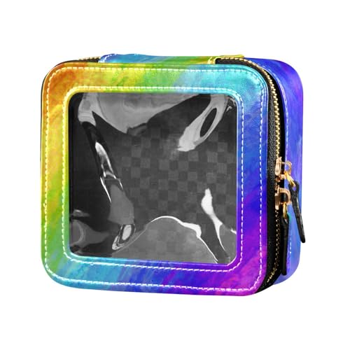 Amooorous Transparente Make-up-Tasche für Geldbörse, Kulturbeutel, Mini-Make-up-Behälter für Damen, Regenbogen, 1 size von Amooorous