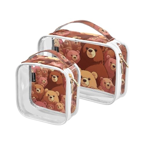 Amooorous Transparente dekorative Make-up-Taschen für Frauen, TSA-zugelassen, wiederverwendbare Kosmetiktaschen für Frauen, Reise-Set, Flughafen, Fluggesellschaften, Bolsa de Maquillaje, Cartoon-Bär, Amooorous Transparente dekorative Make-up-Taschen für Frauen, TSA-zugelassen, wiederverwendbare Kosmetiktaschen für Frauen, Reise-Set, Flughafen, Fluggesellschaften, Bolsa de Maquillaje, Cartoon-Bär, von Amooorous