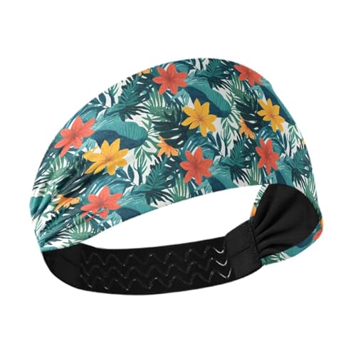 Amooorous Tropischer Stil, grüne Blätter, Blume, feuchtigkeitsableitend, elastisch, breite Stirnbänder für Damenhaar, zum Waschen des Gesichts, für den täglichen Gebrauch, Make-up-Bandas para el von Amooorous