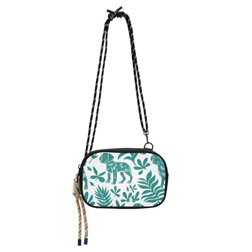 Amooorous Vector Illustration Handgezeichneter Hund Cyan Sling Geldbörse Crossbody Herren Schönheit mit Kreditkartenfächern Seitentaschen für Wandern Reisen bolsos de hombro para mujer von Amooorous