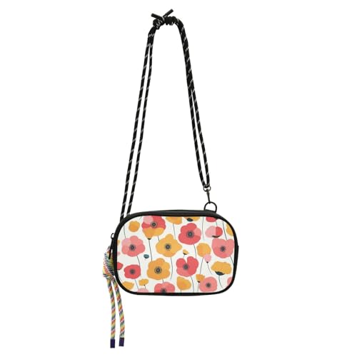 Amooorous Vibrant Flower Bloom Damen-Geldbörse, Crossbody für Damen, Komfort mit Kreditkartenfächern, Mini-Umhängetasche, Datum, bolso de mano para mujer von Amooorous