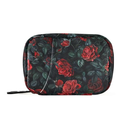 Amooorous Vintage Red Rose Medizinbeutel mit abnehmbaren Fächern wiederverwendbare Reise-Pillen-Organizer für Handtasche Amooorous Vintage Red Rose Medizinbeutel mit abnehmbaren Fächern wiederverwendbare Reise-Pillen-Organizer für Handtasche von Amooorous