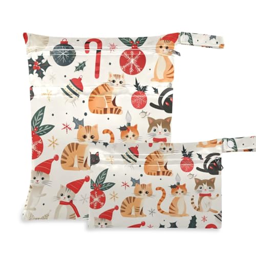 Amooorous Weihnachts-Badeanzug-Taschen mit Reißverschluss, 2 Stück, Reiseutensilien für Babys, mit Griffen für Baby-Windeln, Reisen von Amooorous