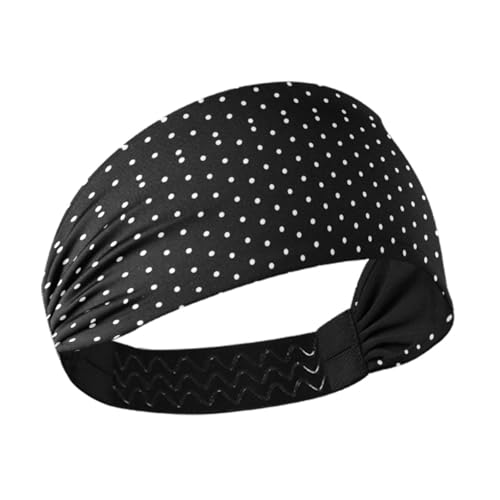 Amooorous Weiße Punkte auf schwarzem Hintergrund, rutschfeste, weiche Stirnbänder, dehnbares Schweißband für athletische Sportarten, Basketball, Basketball, Bandas para el cabello de mujer von Amooorous