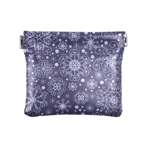 Amooorous Weiße romantische Weihnachtsschneeflocke aus PU-Leder, kleine Münze, praktischer Schmuck für Frauen, Weiße romantische Weihnachtsschneeflocke, 1 size von Amooorous