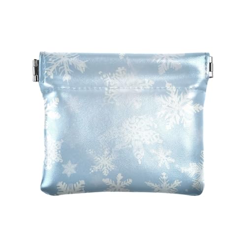 Amooorous Weiße romantische Weihnachtsschneeflocke für Damen und Herren, Leder, ausgefallener Schmuck-Organizer für Damen, Weiße romantische Weihnachtsschneeflocke, 1 size von Amooorous