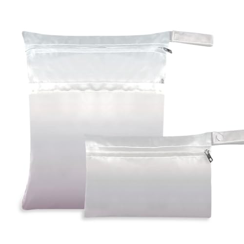 Amooorous Wickeltasche mit Farbverlauf, schmutzabweisend, mit Griffen, für Pool, Kindertagesstätte, Grau-Rosa, 2 Stück Amooorous Wickeltasche mit Farbverlauf, schmutzabweisend, mit Griffen, für Pool, Kindertagesstätte, Grau-Rosa, 2 Stück von Amooorous