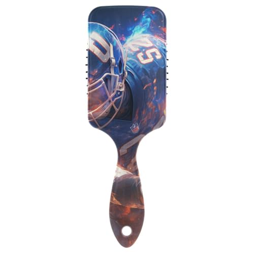 Antistatische Haarbürste für Damen, Motiv: Fußballspieler, Kopfmassagegerät für Haarwachstum, mit ergonomischem Griff, Hot Blue von Amooorous