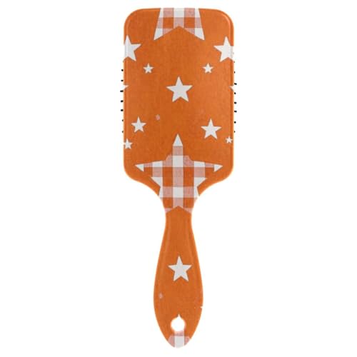 Antistatische Haarbürsten für Damen, Cartoon-Design, Orange kariert, kariert, für dickes Haar, mit ergonomischem Griff, Cepillo para cabello de mujer Antistatische Haarbürsten für Damen, Cartoon-Design, Orange kariert, kariert, für dickes Haar, mit ergonomischem Griff, Cepillo para cabello de mujer von Amooorous