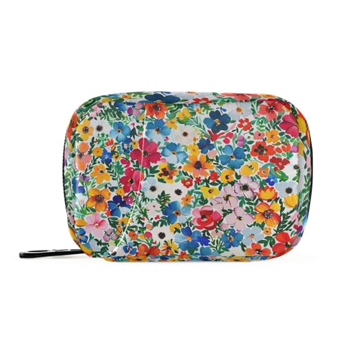 Aufbewahrungstasche für Ölgemälde mit bunten Blumen und abnehmbaren Fächern, tragbarer Reise-Pillen-Organizer für Geldbörse Aufbewahrungstasche für Ölgemälde mit bunten Blumen und abnehmbaren Fächern, tragbarer Reise-Pillen-Organizer für Geldbörse von Amooorous