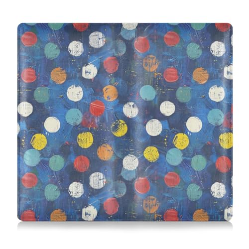 Auto-Versicherungs- und Registrierungskartenhalter, Auto-Handschuhfach-Organizer für Dokumente, Karten, Führerschein, dunkelblauer Hintergrund, bunte Punkte, PU-Leder von Amooorous