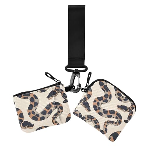 Ball Python Minimalistische Damengeldbörsen, Kartenetuis, schmal, abnehmbar, Schlüsselhalter mit Reißverschlussfach für Arbeit, Reisen, 2 Packungen, Ball Python Minimalist, 1 size, Casual von Amooorous