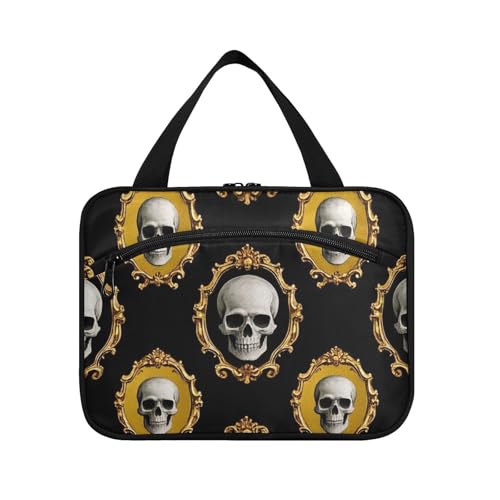 Barocke weiße Totenkopf-Hängetasche für Damen mit Haken, Designer-süße Tasche mit Fächern für wichtige Dinge für Frauen, Trip Bolso de Mano para Hombre L von Amooorous