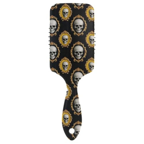 Barocker weißer Totenkopf-Kamm für schwarze Frauen, Massagebürste für kurze Haare mit ergonomischem Griff, Cepillo para pelo rizado Barocker weißer Totenkopf-Kamm für schwarze Frauen, Massagebürste für kurze Haare mit ergonomischem Griff, Cepillo para pelo rizado von Amooorous
