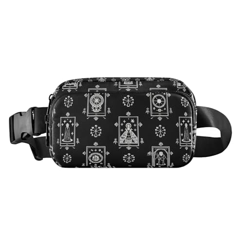 Bauchtasche für Damen und Herren, Gothic-Stil, Astrologisches Tarot-Design, wasserabweisend, mit verstellbarem Gurt, für Reisen, Urlaub, Laufen von Amooorous