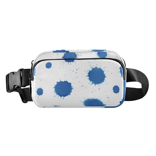 Bauchtasche mit unregelmäßigem Design, trendig, für Damen und Herren, kleine Umhängetasche mit verstellbarem Riemen, für Radfahren, Wandern, Fitnessstudio, Blau, Blaues unregelmäßiges Design, 1 size von Amooorous