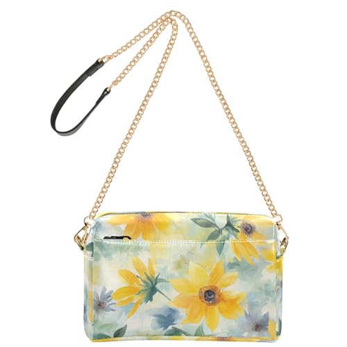 Beauty Spring Flowers Kansas Sunflower_24152_3 Modische Umhängetasche für Damen, veganes Leder, modische Geldbörsen, Reißverschluss, Schultertasche von Amooorous