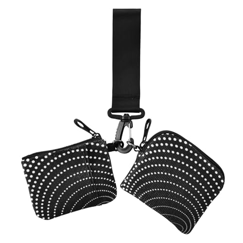 Black and White Technological Design Lines Damen Münzgeldbörsen Kartenetuis Dünn Flach Karte Geld Halter mit Armband für Damen 2 Packungen, Technologische Designlinien in Schwarz-Weiß, 1 size, Casual von Amooorous