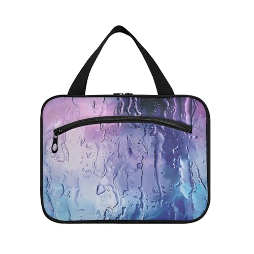 Blau-lila Farbverlauf Hängetasche Reise-Kosmetiktasche mit Haken, Designer faltbare Make-up-Taschen für Accessoires für Frauen Trip estuche para brochas maquillaje L von Amooorous