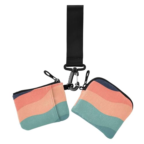 Blau-orange Textur Damen Münzgeldbörsen Kartenetuis Dünn Flach Reißverschluss Münzbörse Geldbörse mit Schlüsselanhänger für Arbeit Reisen 2 Stück, Blau-Orange Textur, Einheitsgröße, lässig, von Amooorous