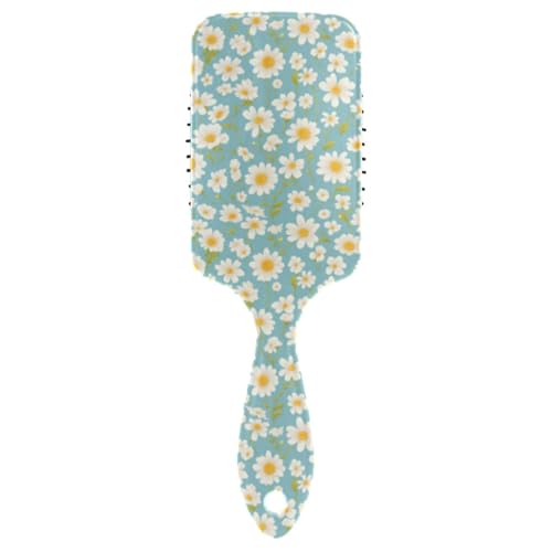 Blau-weiße Daisy freundliche Haarbürste für Herren, Nass- und Trockenbürste für dünner werdendes Haar mit ergonomischem Griff, cepillo para cabello Blau-weiße Daisy freundliche Haarbürste für Herren, Nass- und Trockenbürste für dünner werdendes Haar mit ergonomischem Griff, cepillo para cabello von Amooorous