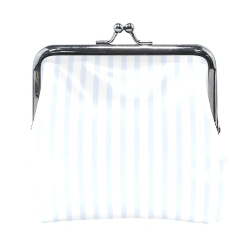 Blaue vertikale Streifen Damen Leder Münzbörse Praktischer Münzhalter für Damen von Amooorous