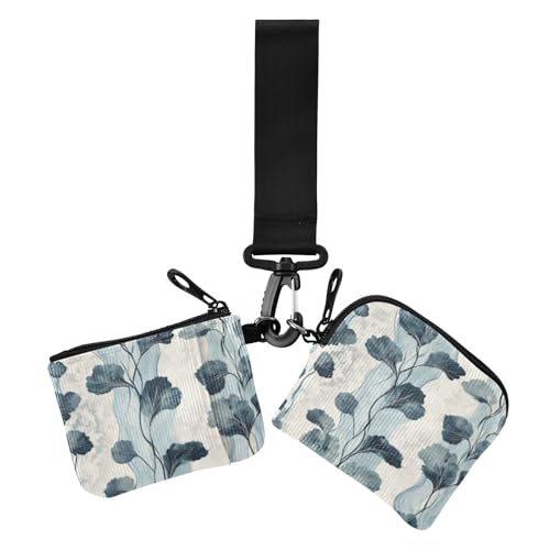 Blue Crush Damen Dual Wallets Visitenkartenetuis Minimalistische Kleingeldbörse Geldbörse Geldbörse mit Schlüsselanhänger für Damen 2 Stück, Blue Crush, 1 size, Casual von Amooorous