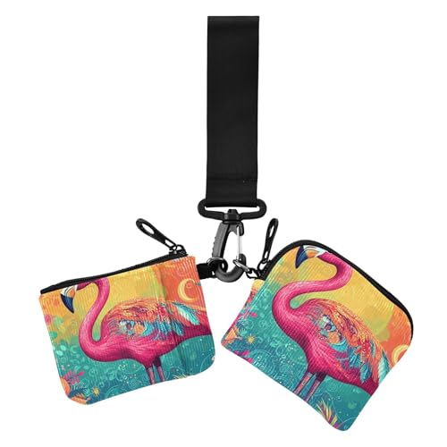 Bohemian-Stil Flamingo flaches Design lebendige Farben Damen Dual Geldbörsen Visitenkartenetuis klein abnehmbare Kleingeldbörse Geldbörse Geldbörse mit Reißverschluss Münzfach für Frauen 2 Stück Bohemian-Stil Flamingo flaches Design lebendige Farben Damen Dual Geldbörsen Visitenkartenetuis klein abnehmbare Kleingeldbörse Geldbörse Geldbörse mit Reißverschluss Münzfach für Frauen 2 Stück von Amooorous