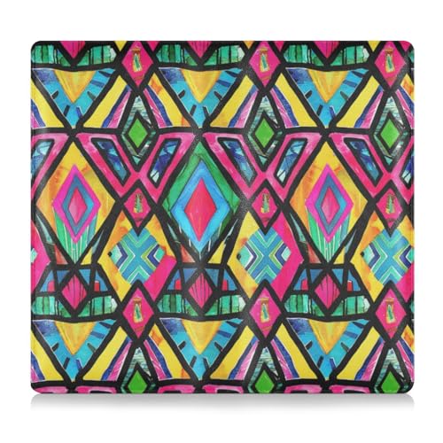 Bohemian-geometrisches Muster, PU-Leder, Toursuit, Auto-Registrierungs- und Versicherungskartenhalter, Auto-Handschuhfach-Organizer für Dokumente, Karten, Führerschein von Amooorous