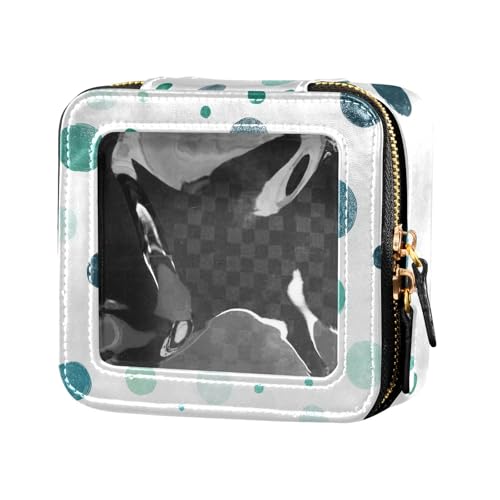 Boho-Make-up-Tasche für Geldbörse, Leder, schlichter Stil, Himmels-Punkte, transparent, Kulturbeutel für Damen von Amooorous