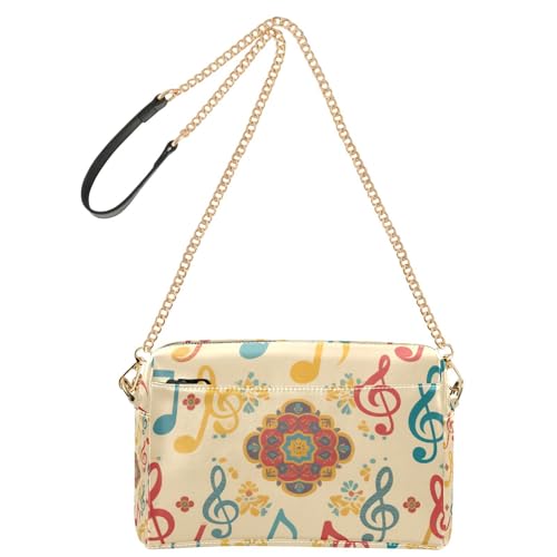 Boho Music Signs Fashion Woman Shoulder Handtaschen Vegan Leder Damen Geldbörsen Wasserdicht Schulterhandtaschen von Amooorous