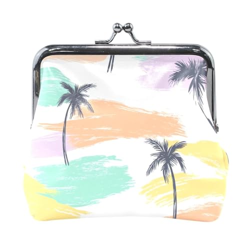 Boho Simple Style Island Kokosnussbaum Damen Leder Münzgeldbörse Praktischer Schmuck für Männer Frauen Reisen von Amooorous