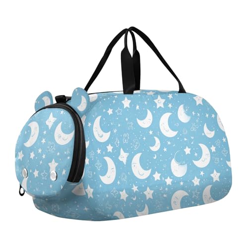 Boho einfache Kinder-Seesack mit Schuhfach, multifunktional, für Reisen, Sport, Fitness und Workout, Blau Boho einfache Kinder-Seesack mit Schuhfach, multifunktional, für Reisen, Sport, Fitness und Workout, Blau von Amooorous