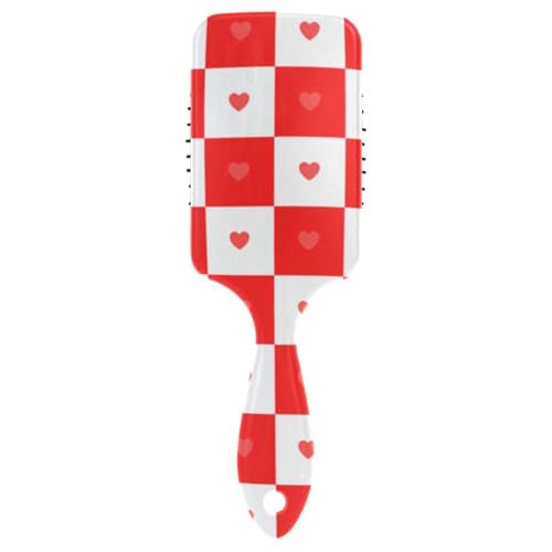 Buffalo Plaid Karo Rot Weiß Herz sanfte Bürste für langes Haar Frauen Kopfmassagegerät Kopfhaut für glattes Haar mit ergonomischem Griff cepillos para cabello von Amooorous