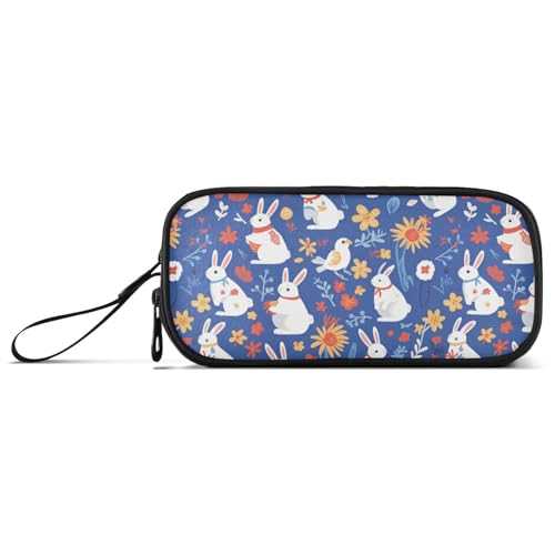 Bunnies Federmäppchen aus Nylon, mit Reißverschluss, großes Fassungsvermögen, Federmäppchen für Mädchen, Schreibwaren-Organizer für High School Man von Amooorous