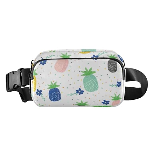 Bunte Ananas-Gürteltasche für Damen und Herren, wasserdicht, mit Reißverschluss, mit verstellbarem Gurt, für Reisen, Laufen, Wandern, Bunte, bunte Ananas, 1 size von Amooorous