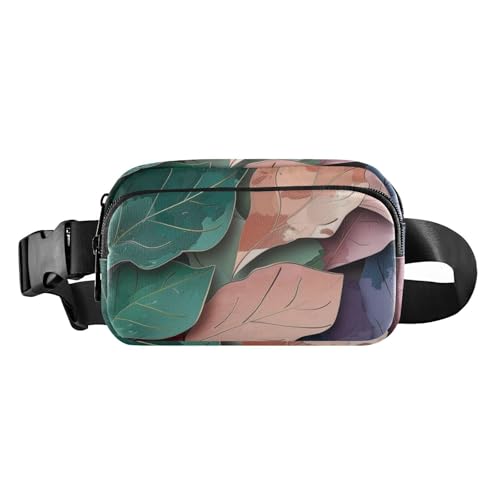 Bunte Blätter, stilvolle Gürteltasche für Männer und Frauen, Mini-Gürteltasche, Reisebrieftasche mit verstellbarem Riemen für Reisen, Urlaub, Laufen, Bunte Blätter, 1 size von Amooorous