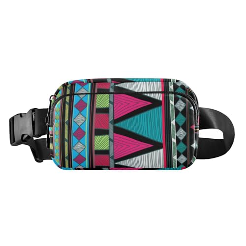 Bunte Gürteltasche im Vintage-Stil, Boho-Blumenmuster, stilvolle Bauchtasche für Männer und Frauen, kleine Gürteltasche mit verstellbarem Riemen für Reisen, Urlaub, Laufen, Buntes von Amooorous