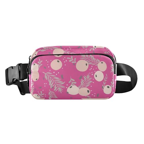 Bunte Obstmuster, pfirsichfarben, trendige Bauchtasche für Damen und Herren, wasserabweisend, Umhängetasche mit verstellbarem Riemen für Reisen, Einkaufen, Laufen, Buntes Fruchtmuster, pfirsichfarben, von Amooorous