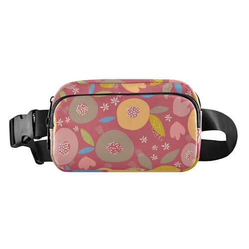 Bunte Obstmuster, trendige Bauchtasche für Herren und Damen, kleine Umhängetasche mit verstellbarem Riemen für Workout, Laufen, Wandern, Bunte Obstmuster, 1 size von Amooorous