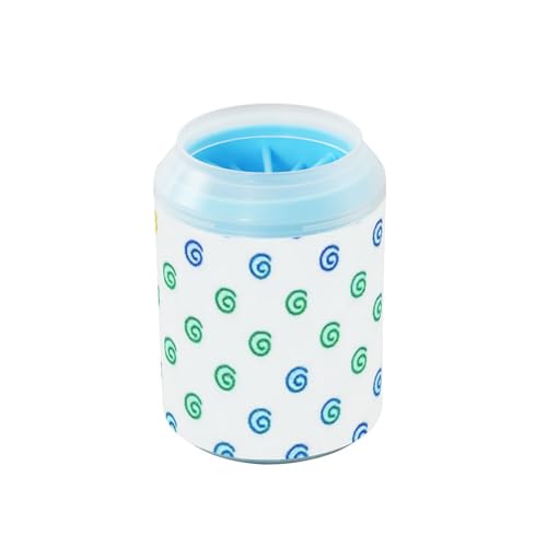 Bunte Regenbogen-Kreise, wiederverwendbarer Pfoten-Reinigungsbecher, Silikonbürste, weiches Haustier-Reinigungsset für Katzen und Hunde, Zubehör von Amooorous