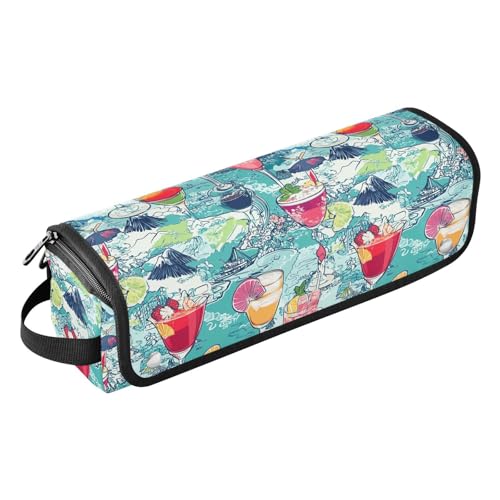 Bunte Reisetasche mit herausnehmbarer, hitzebeständiger Matte, tragbarer Haarstyling-Werkzeug-Organizer für Glätteisen, Glätteisen, Lockenstäbe, Reisen von Amooorous