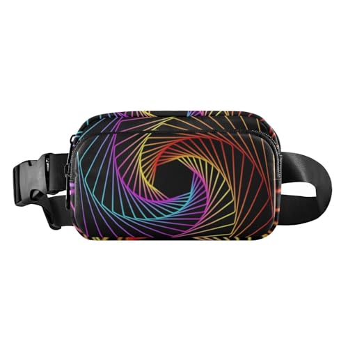 Bunte Spiralstruktur, stilvolle Bauchtasche für Herren und Damen, Mini-Crossbody-Tasche mit verstellbarem Riemen für Workout, Laufen, Wandern, Bunte Spiralstruktur, 1 size von Amooorous