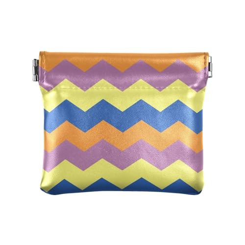 Bunte Streifen Damen Leder Bargeld Geldbörse Wasserdicht Karten Schlüssel Organizer für Männer Frauen Reisen, Bunte Streifen, 1 size von Amooorous