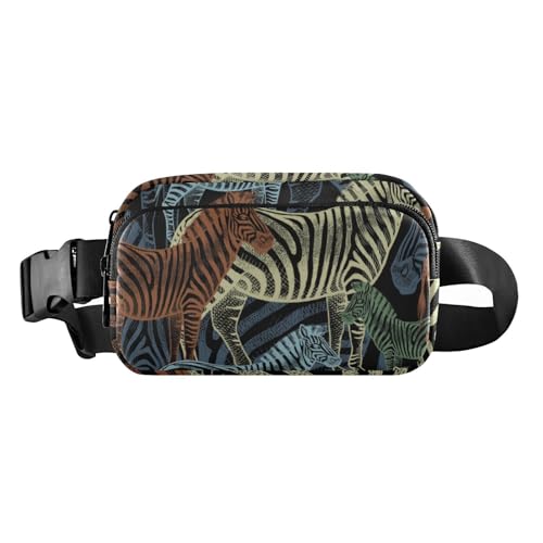 Bunte Zebras modische Hüfttasche für Männer und Frauen, kleine Crossbody-Tasche mit verstellbarem Riemen für Reisen, Fitnessstudio, Arbeit, Bunte Zebras, 1 size von Amooorous