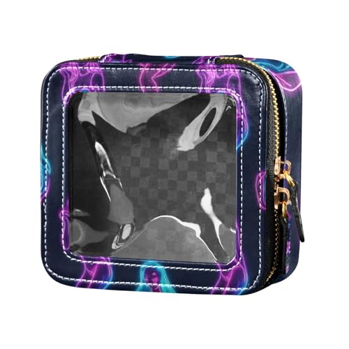 Bunte fluoreszierende Neon-Make-up-Tasche für Damen, transparent, Kulturbeutel, Mini-Make-up-Behälter für Reisen von Amooorous