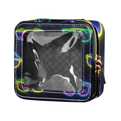 Bunte fluoreszierende Neon-Sonnenbrille, niedlicher Make-up-Tasche, Organizer, Kosmetik-Organizer für Damen von Amooorous