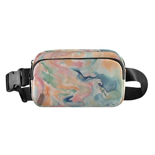 Bunte künstlerische Flüssigkeit, süße Umhängetasche, Hüfttasche für Herren und Damen, kleine Crossbody-Gürteltasche mit verstellbarem Riemen für Reisen, Laufen, Wandern, Bunte künstlerische von Amooorous